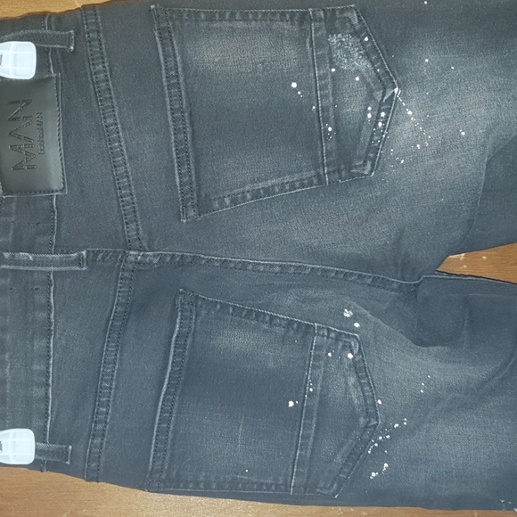 Boohoo Jeans Boohooman Black Paint Splatter Jeans Poshmark